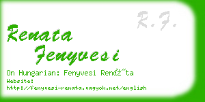 renata fenyvesi business card